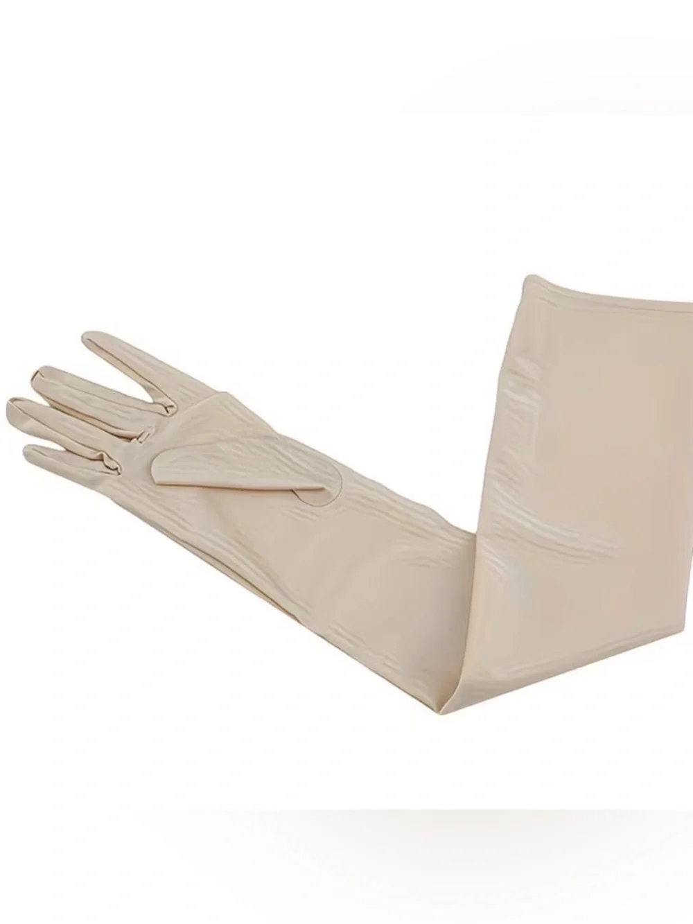 Elegant champagne colored long opera gloves, prom, wedding, balletcore NWOT